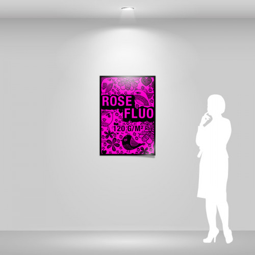 Affiche papier rose fluo A1